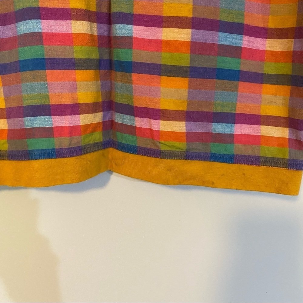 Vintage Retro Tartan Plaid Multicolored Crop Top Size Small - Picture 5 of 8